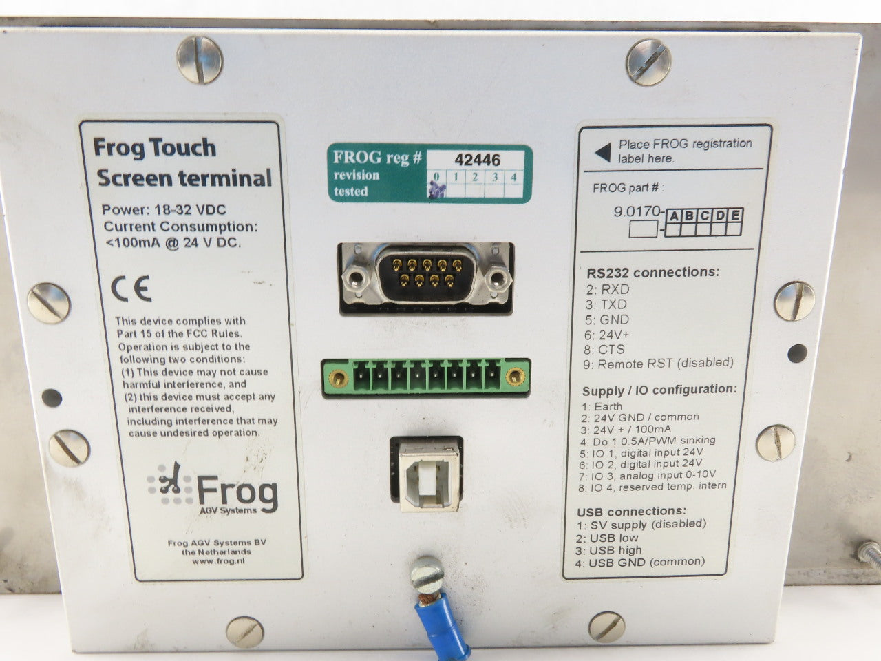 Frog Navigation 9.0170 18-34VDC Frog Touch Screen Terminal HMI AGV