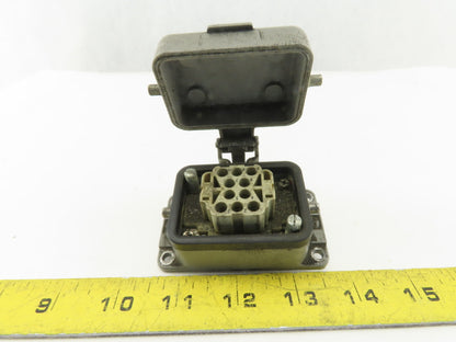 Harting 10EE-F 10 Pin Female Plug Hooded Housing Lever Lock 16A 500V
