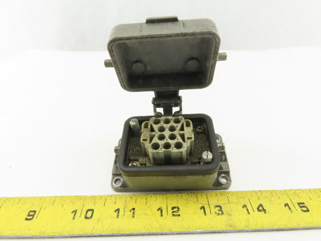 Harting 10EE-F 10 Pin Female Plug Hooded Housing Lever Lock 16A 500V