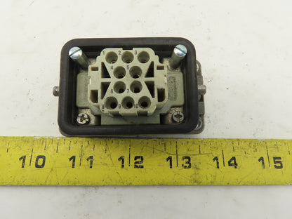 Harting Han 10EE-F 10 Pin Female Plug Base Housing Lever Lock 16A 500V