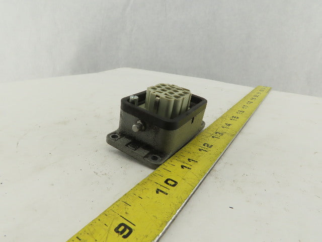 Harting Han 10EE-F 10 Pin Female Plug Base Housing Lever Lock 16A 500V