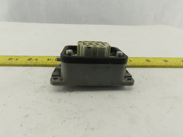 Harting Han 10EE-F 10 Pin Female Plug Base Housing Lever Lock 16A 500V