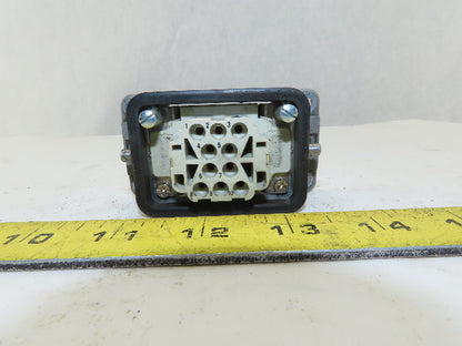 Harting Han 10EE-F 10 Pin Female Plug Base Housing Lever Lock 16A 500V