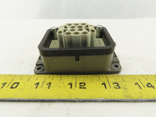 Harting Han 10EE-F 10 Pin Female Plug Base Housing Lever Lock 16A 500V