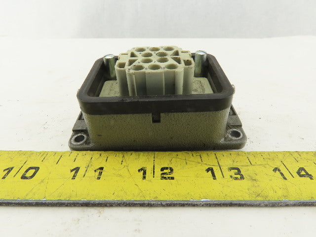 Harting Han 10EE-F 10 Pin Female Plug Base Housing Lever Lock 16A 500V