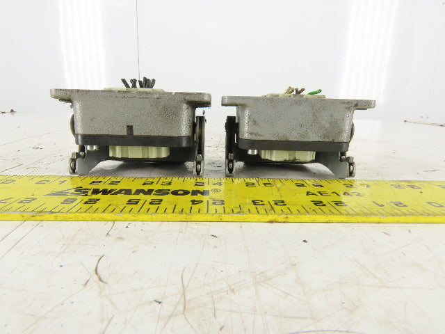 Harting HAN 10EE-F 10 Pin Female Plug Base Housing Lever Lock 16A 500V Lot Of 2