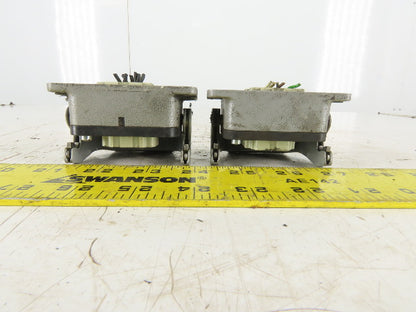 Harting HAN 10EE-F 10 Pin Female Plug Base Housing Lever Lock 16A 500V Lot Of 2
