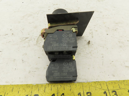 Telemecanique ZBE-102 NO NC Contact 4 Pole Keyed Selector Switch No Key 2 Way