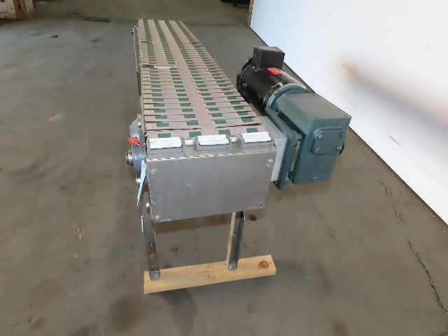 Slider Bed Belt Conveyor 12"wide Plastic chain Belt 73" OAL 115V Single Phase 1Ph