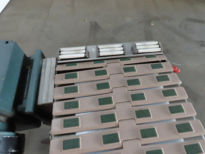 Slider Bed Belt Conveyor 12"wide Plastic chain Belt 73" OAL 115V Single Phase 1Ph