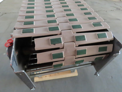 Slider Bed Belt Conveyor 12"wide Plastic chain Belt 73" OAL 115V Single Phase 1Ph