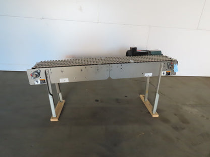 Slider Bed Belt Conveyor 12"wide Plastic chain Belt 73" OAL 115V Single Phase 1Ph