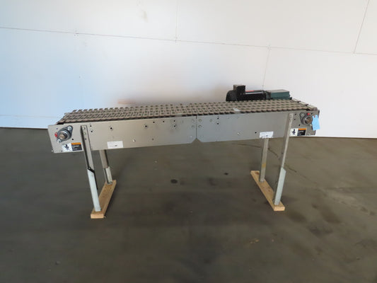 Slider Bed Belt Conveyor 12"wide Plastic chain Belt 73" OAL 115V Single Phase 1Ph