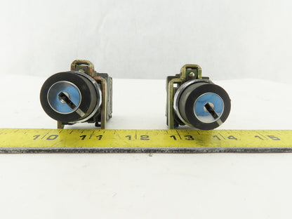 Telemecanique ZBE-101 Single Normally Open Contact Keyed Selector Switch Lot /2