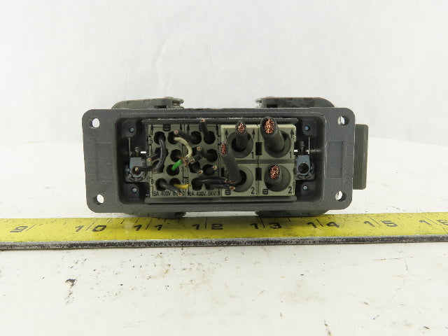 Harting 6A 20 Female Pin Connector Housing Panel Mount Lever Lock
