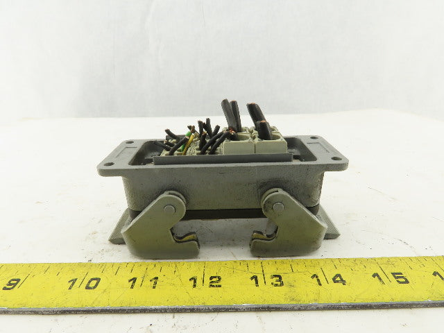 Harting 6A 20 Female Pin Connector Housing Panel Mount Lever Lock