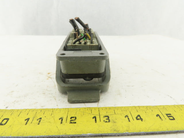 Harting 6A 20 Female Pin Connector Housing Panel Mount Lever Lock