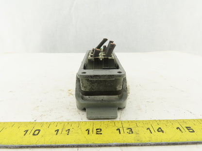 Harting 6A 20 Female Pin Connector Housing Panel Mount Lever Lock