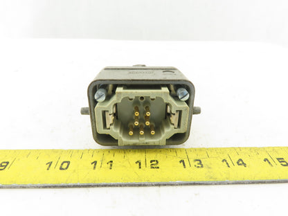 Harting Han 10EE-M 7 Pin Male Connector Housing Lever Lock Straight 600V