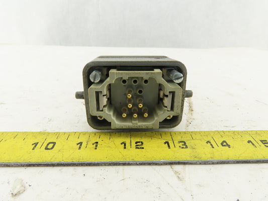 Harting Han 10EE-M 6 Pin Male Connector Housing Lever Lock Straight 600V
