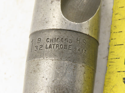 Chicago Latrobe 1-9/32" Cut 2 Flute Morse Taper Shank #4 HS Drill Bit 14" OAL