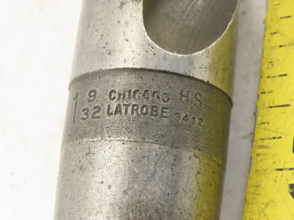 Chicago Latrobe 1-9/32" Cut 2 Flute Morse Taper Shank #4 HS Drill Bit 14" OAL