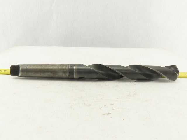 National 1-21/64" Cut 2 Flute Morse Taper Shank #4 HS Drill Bit 14-1/2" OAL