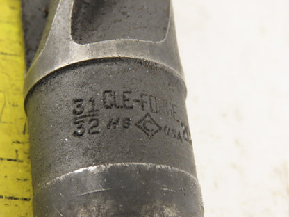 Cle Forge 31/32" 4 Flute Spiral Drill Morse Taper #3 10-1/4" OAL