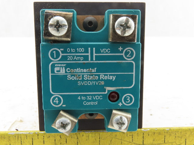 Invensys SVDD/1V20 0-100VDC 20A Solid State Relay 4-32VDC Control & Heat Sink