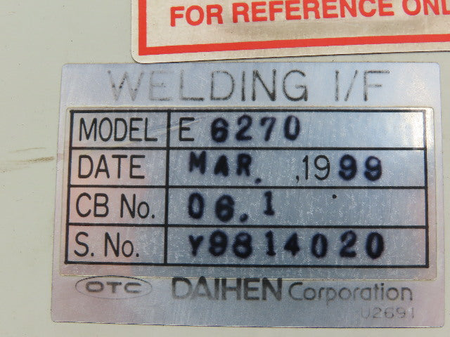 Daihen E 6270 Robotic Welding I/F Power Source
