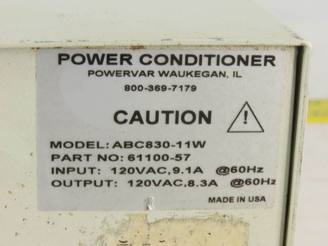 Powervar 61100-57 ABC830-11W 120VAC 60Hz Power Conditioner