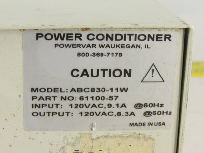 Powervar 61100-57 ABC830-11W 120VAC 60Hz Power Conditioner