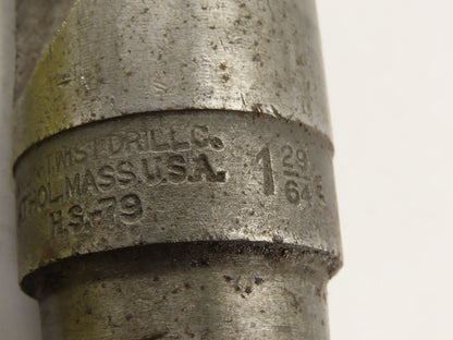 Union Twist 1-29/64" 2 Flute Spiral Drill 118° Morse Taper #4 15" OAL