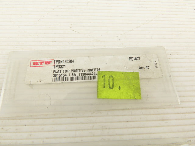 RTW RTW TPGN 160304 TPG321 Coated Carbide Inserts Grade RC1502 lot of 6