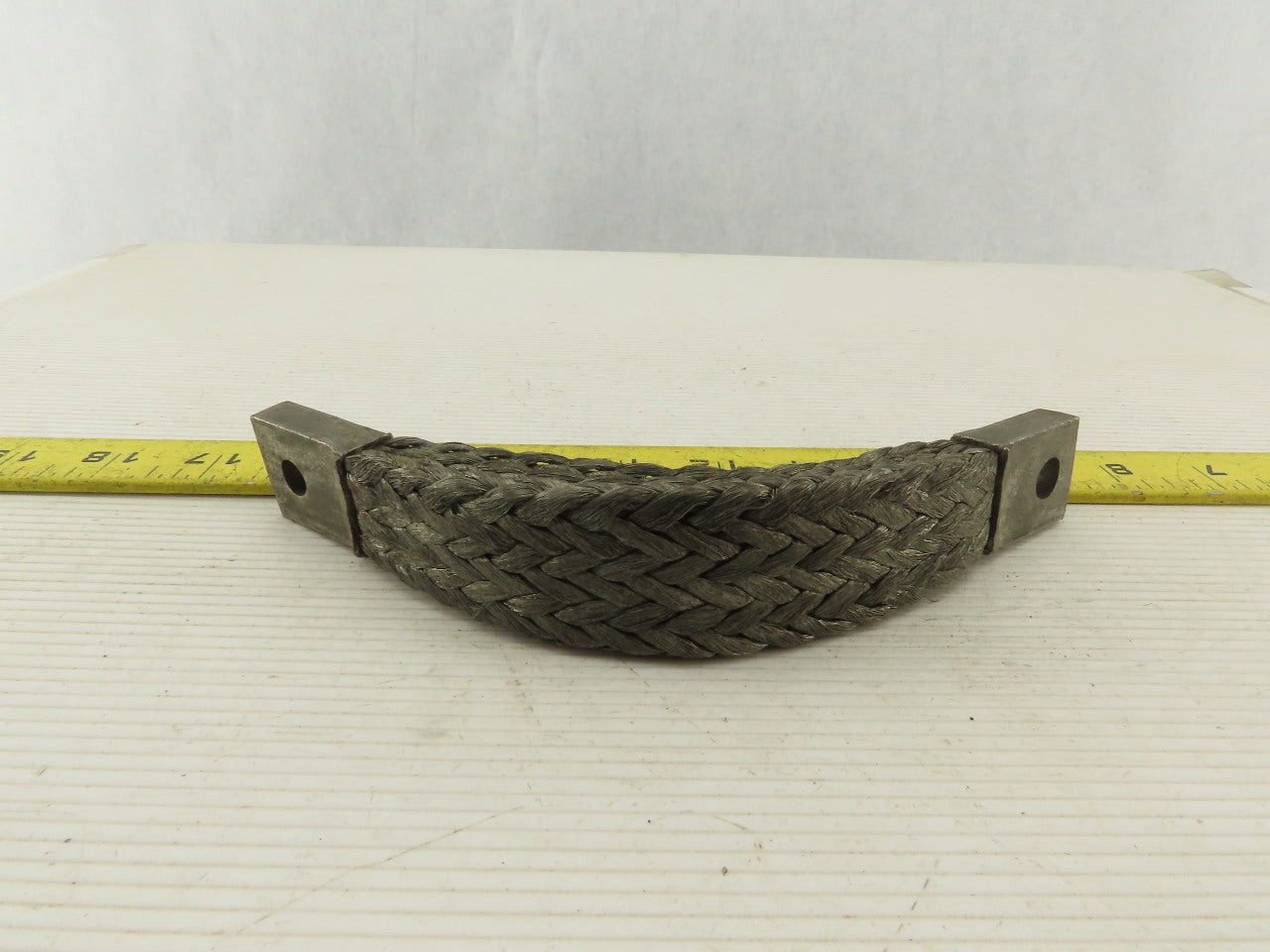 1" Tinned Copper Braided 3 Ply Grounding Strap 8" OAL