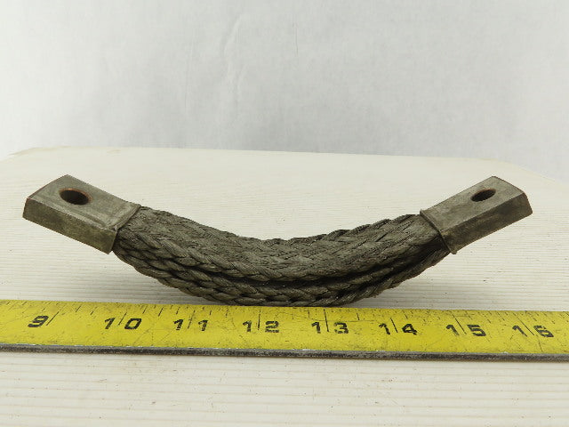 1" Tinned Copper Braided 3 Ply Grounding Strap 8" OAL