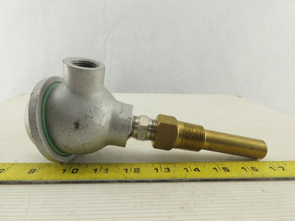 Omega Thermocouple Cast Iron Housing 4" Brass Probe