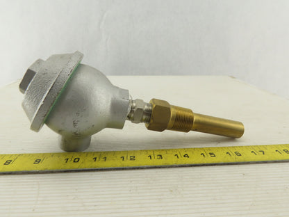 Omega Thermocouple Cast Iron Housing 4" Brass Probe