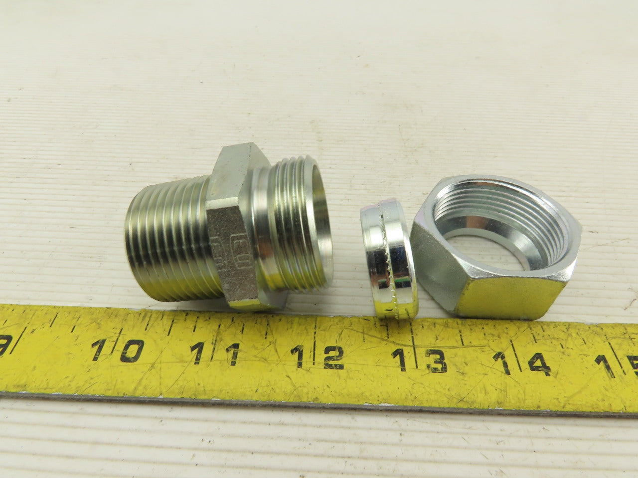 Parker 16MSC16N 1" Comp. to 1" NPT Straight Adapter Union Steel Zinc Plated