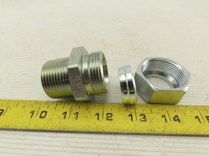 Parker 16MSC16N 1" Comp. to 1" NPT Straight Adapter Union Steel Zinc Plated