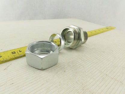 Parker 16MSC16N 1" Comp. to 1" NPT Straight Adapter Union Steel Zinc Plated