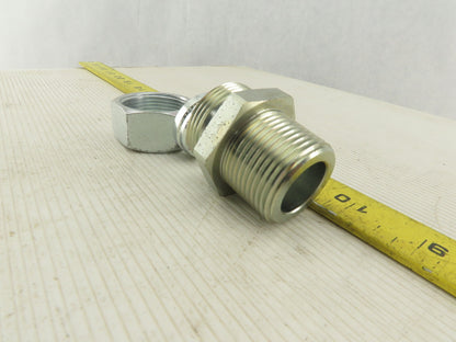 Parker 16MSC16N 1" Comp. to 1" NPT Straight Adapter Union Steel Zinc Plated
