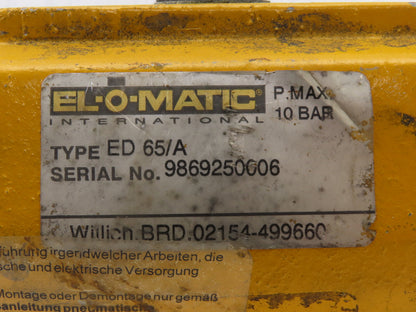 El-O-Matic ED 65/A 10 Bar 145PSI Pneumatic Actuator