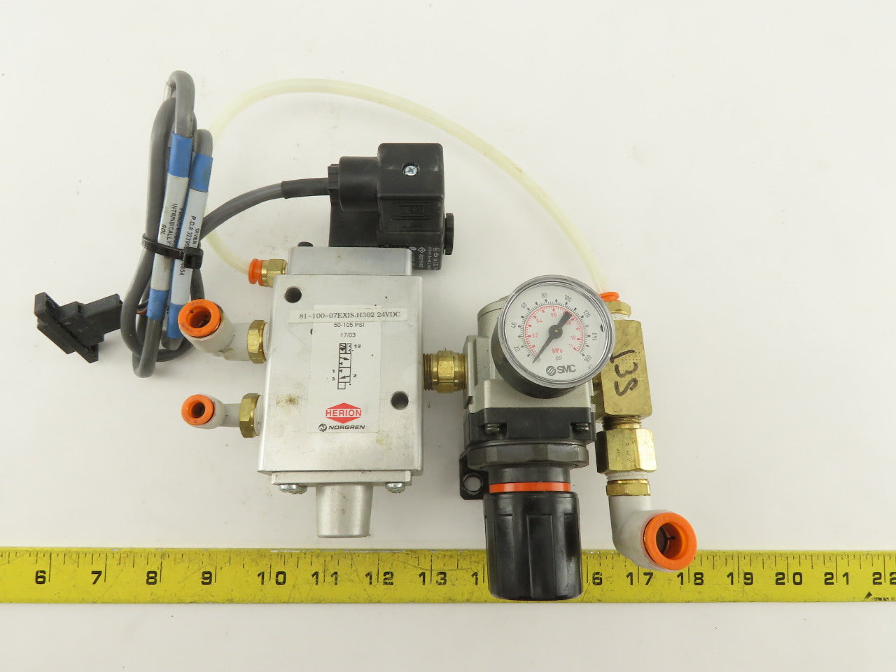 Herion 81-100-07EXIS.H302 24V Solenoid Operated 2 Way Valve And Regulator