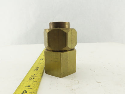 Parker 20 GTX-B Brass Straight Union Adapter 1-1/4" Female NPT x 37° JIC Flare