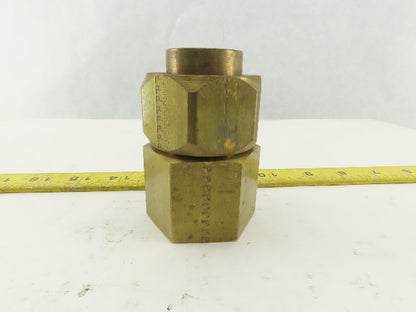 Parker 20 GTX-B Brass Straight Union Adapter 1-1/4" Female NPT x 37° JIC Flare