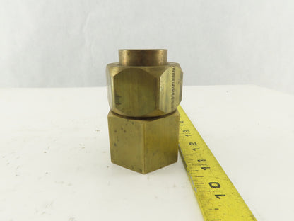 Parker 20 GTX-B Brass Straight Union Adapter 1-1/4" Female NPT x 37° JIC Flare