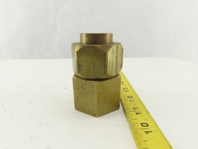 Parker 20 GTX-B Brass Straight Union Adapter 1-1/4" Female NPT x 37° JIC Flare