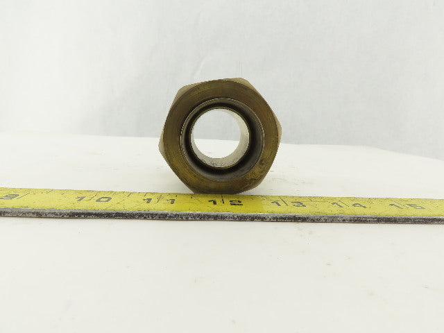 Parker 20 GTX-B Brass Straight Union Adapter 1-1/4" Female NPT x 37° JIC Flare