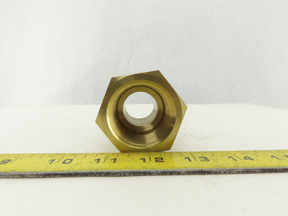 Parker 20 GTX-B Brass Straight Union Adapter 1-1/4" Female NPT x 37° JIC Flare